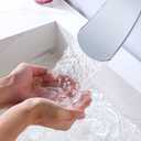 Wall Mounted Waterfall Bathroom Sink Faucet Single Handle Lavatory Sink Faucets 2 Holes Vanity Faucets Waterfall Basin Mixer Tap, Chrome