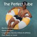 FUNBOY Giant Vintage Orange Stripe Inflatable Tube Pool Float with Cup Holder 48" | Large Pool Float for Adults | Inner Tube Swimming Pool Toys Swim Rings | Pool Lounger Float for Pool Party & Summer