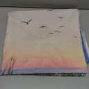 HVEST Ocean Beach Tapestry Wall Hanging, Sunset Seabird and Beach with Grass Wall Hanging Tapestry Natural Landscape Tapestry for Bedroom Living Room Dorm Decoration Wall Decor, 59x51 Inches (Multicolor)