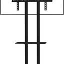 Height Adjustable Mobile TV Stand for 32"-65" TVs, VESA Up to 600x400mm, Supports Up to 50kg, Adjustable Shelf & Integrated Cable Management, Black