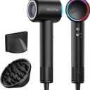 VOLGITA Hair Dryer with Diffuser for Curly Hair, Blow Dryer, 110000 RPM Professional High Speed Ionic Hairdryer for Frizz Control, Ultra-Fast Drying, 6.5 ft ALCI Cord, Low Noise, Magnetic Attachments