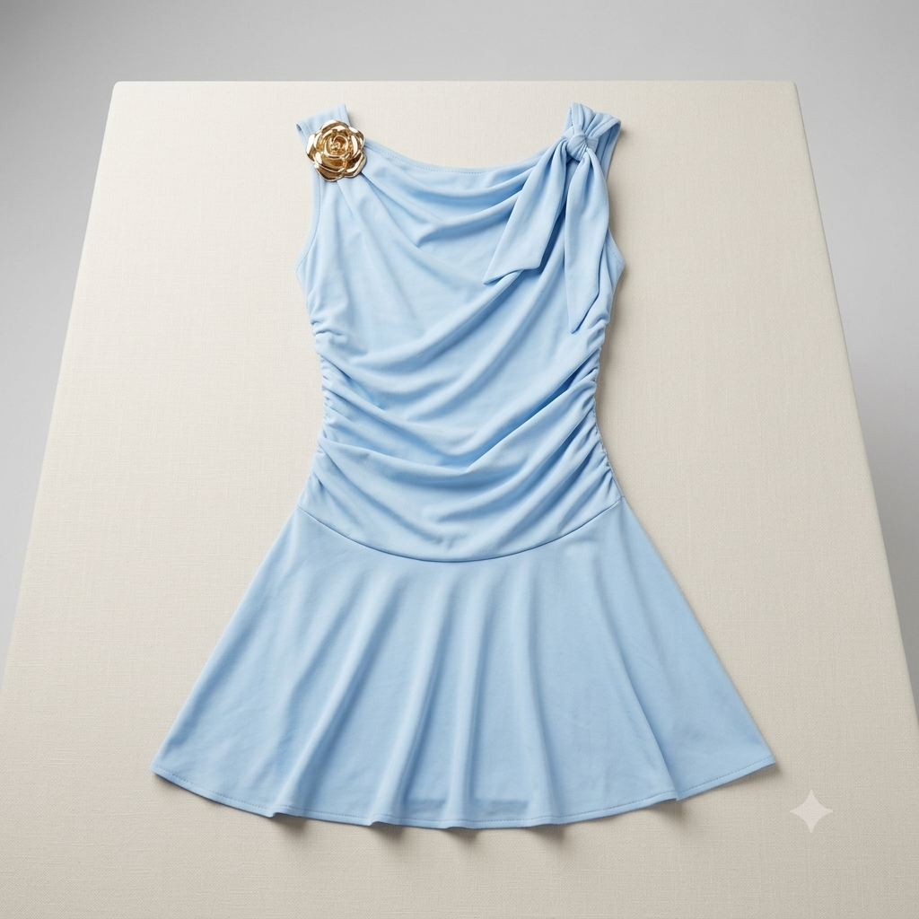 Women Light Blue Dress. Size S