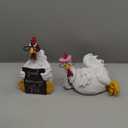 Wesiti 2 Pack Rustic Rooster and Chicken Resin Statue Set Good Morning Chicken Figurine Farmhouse Resin Decor for Home Office Desktop Bookshelf Festival Gift