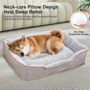 JOYELF Dog Bed Washable Calming Cat Bed Sofa, Cute Fluffy Pet Couch Bed for Puppy, Kitten, Small Dog and Cat - Small Rectangle
