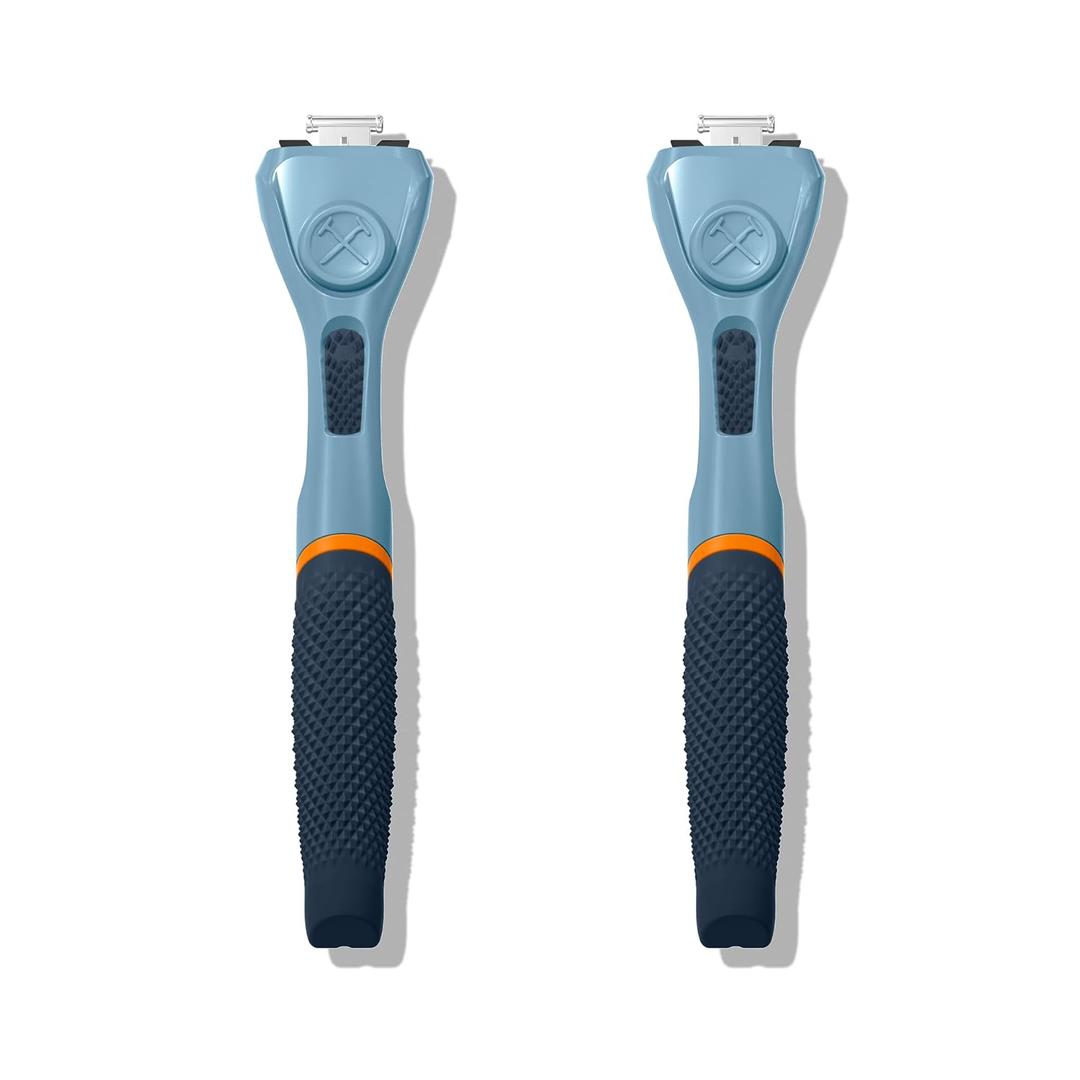 Dollar Shave Club | Razor Handle (2 Pack) Blue | Replacement Razor Blade Handles | Not Compatible with Other Razor Brands