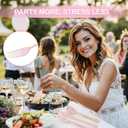 WDF 180 Pieces Pink Plastic Silverware with Gold -Pink Plastic Utensils Set - 60 Guest Cutlery Disposable for Birthday Party Baby Shower Wedding Spring