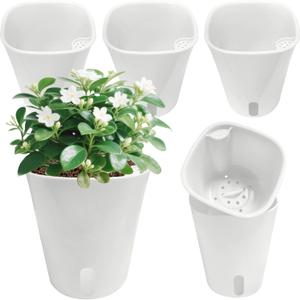 TCBWFY 5 Inch Self Watering Pots for Indoor Plants,5 Sets Self Watering Planter Pots with Visual Water Level Window and Multiple Vents,Self Watering Plant Pot for All House Plants,Flowers,Herbs