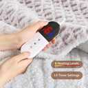 Waffle Electric Heated Throw Blanket 62"x84" 6 Heat Levels & 10 Timer Settings, Ultra-Soft Faux Fur & Sherpa Electric Blanket, ETL Certified, Machine Washable, Ideal Gift, Grey