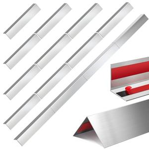 Therwen 4 Sets of 16 Pieces，per Set 0.5 x 0.5 x 48 Inch Stainless Steel Corner Guards Corner Protector Metal Wall Corner Guard Wall Protection