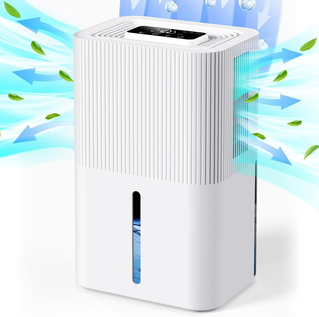 Small Dehumidifiers for Bathroom,91 Oz Quiet Mini Dehumidifier for Bedroom, Closet, RV, Portable Dehumidifiers with Auto Shut Off & 7 LED Lights, Compact for Home