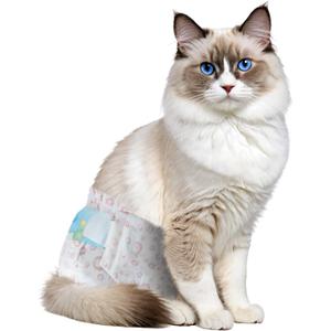 Disposable Cat Diapers, 40 Count Perfect for Both Male and Female Cats, for Elderly, (L) Incontinent, or Post-Surgery Cats and Dog Leak-Proof, Super Absorbent & Hypoallergenic Pet Diapers