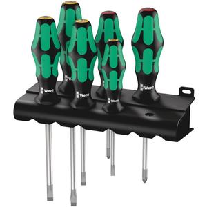 WERA 05105650001 334/6 Rack Screwdriver Set Kraftform Plus Lasertip and Rack, 6 Pieces (One Size)
