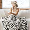 Heated Blanket Throw Electric Blanket  Fast Heating Blanket with 10 Heat Settings & 10 Hours Auto Off, Cozy Soft Fleece Sherpa, Washable, Warm Gifts for Grandma (Throw 50" x 60", 13 - Zebra)