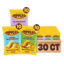 Hippeas Chickpea Puffs, Variety Pack, Groovy White Cheddar, Jalapeño Cheddar, All Dressed, 30 x 0.8 oz, Baked Crunchy Chickpea Snacks, 3g Plant Protein, 2g Fiber & 50% Less Fat, Dairy & Gluten Free (Best By: 02/21/27)