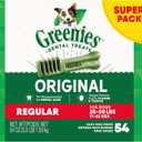 Greenies Veterinarian-Recommended Adult Natural Dental Dog Treats Regular Size, Dog Dental Chews, Original Flavor, 54 oz. Pack, 54 Count
