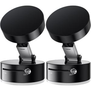 Vacuum Suction Magnetic Phone Holder, 2-Pack Adjustable Vacuum Magnetic Car Phone Holder Foldable Vacuum Magnetic Cell Phone Holder Stand Suction Phone mount for iPhone 16/15/14/Gym/Shower/Car/Mirror