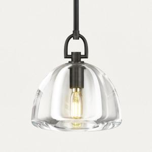 Botanist Crystal Dome Black Pendant Light,7" Crystal Modern Black Pendant Lights Kitchen Island, Hanging Crystals Dome Pendant, Farmhouse Kitchen Pendant Lighting Over Island, E12 Bulb Included