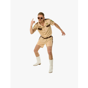 Morph Lieutenant Cop Costume Men 911 Officer Deputy Outfit Brown Tan Police Uniform Sheriff Halloween Costumes For Men Large