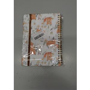 2 x Ruled Spiral Writing Notebook,A5 Hardcover Lined College Journal for Women, Strong Twin-Wire Binding with Premium Paper,8.4" X 6",Perfect for School, Office, Home(Cute Fox Flower)