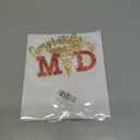 2 x Congratulations MD Cake Topper, Congrats Doctor Grad, Med School Survivor, Medical School Graduation Party Decorations, Gold and Red Glitter