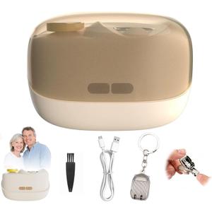 Electric Nail Clippers for Seniors2026 New Smart Electric Nail Clippers2 in 1 Electric Toe Nail Clipper with Polishing, USB, LED Light, Safety First Nail Clippers Baby with Mini Folding Keychain