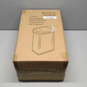 iTouchless 15 Liter / 4 Gal Sensor Bathroom Trash Can with Lid and AbsorbX Odor Filter, Stainless Steel Small Waste Basket, Includes Air Freshener Fragrance Pack, Home Office Bedroom Livingroom