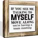 Rustic Office Meeting Sign - Wooden Desk Decor, 5.9 * 5.9 inches