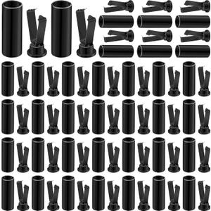 36pcs Shoe Lace End Tips, Alloy Shoelace End Caps Cord Locks, Cylindrical Shoelace Tips Replacement Head for Hoodie Sweaters Casual Pants Rope- Black