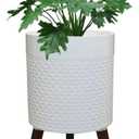 10 Inches Plant Pot with Legs, Modern White Flower Pots