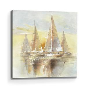 arttitue Ocean Sailboat Canvas Wall Art, Seascape Picture, 16x16 Inch