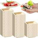 300 Pcs Disposable Square Palm Bowls Palm Leaf Bowls Bamboo Disposable Plates Square Wood Plates for Birthday Party, Wedding Events, Appetizer, Dessert, Catering and Home Use (3.94x3.94x0.6 Inch)