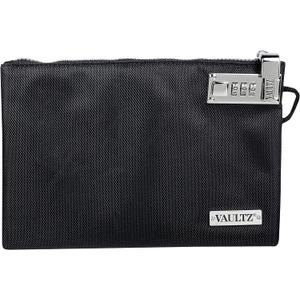 Vaultz Money Bag with Lock - 7 x 10 Inches, Men & Women's Locking Accessories Pouch for Cash, Bank Deposits, Wallet, Medicine, Phone and Credit Cards - Black