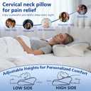 Cervical Neck Pillow for Neck Pain Relief & Sleeping, Ergonomic Contour Neck Support Pillow, Memory Foam Orthopedic Pillow for Side, Back, Stomach Sleepers