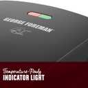 George Foreman 4-Serving Removable Plate Electric Grill and Panini Press, George Tough Non-Stick Coating, Drip Tray Catches Grease, Black