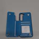 Korecase Wallet Phone Case for Samsung Galaxy S23 with Card Holder, Butterfly Floral PU Leather Back Flip Case -Blue
