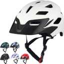 Kids Bike Helmet, Adjustable Toddler Youth Helmet with Detachable Visor & LED Light for 3-5/5-8/8-12 Years Boys Girls, Multi-Sport Helmet for Bicycle Cycling Scooter Skating, 2 Sizes