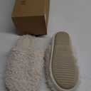 Snug Leaves Women's Scuff Slippers Furry Cute Curly Faux Wool Slip-on Indoor Memory Foam House Shoes 9-10