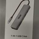 Acer USB C Hub, 7 in 1 USB-C to HDMI Multi-Port Adapter, 2 USBA 3.1 GEN1 and 5Gbps Type-C Data Port, 4K HDMI Port, PD 100W Charging, SD Card Reader for iPad Pro MacBook Pro Laptops and More(Pink)