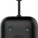 MEE Audio Connect Air in-Flight Bluetooth Wireless Audio Transmitter Adapter for up to 2 AirPods/Other Headphones; Works with All 3.5mm Aux Jacks on Airplanes, Gym Equipment, TVs, & Gaming Consoles (Black)