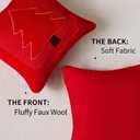 DFXSZ Christmas Pillow Covers 18x18 Yellow Line Red Christmas Tree Decoration Soft Plush Faux Fur Jacquard Throw Pillows for Bedroom Sofa Holiday Festivals Winter Home Decor PTK064B18