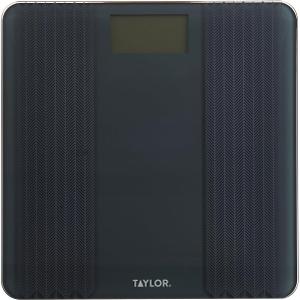 Taylor Glass Textured Paint Herringbone Design Digital Bathroom Scale, Gray, 5273274
