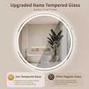 BEAUTYPEAK 20 Inch Round LED Bathroom Mirror with Lights, Circle Frameless Wall Mounted Vanity Mirror with Anti-Fog, Dimmable 3 Color Temperature, Memory Function, Tempered Glass for Modern Home Decor