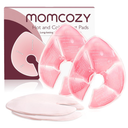 Momcozy Larger Breast Therapy Packs, Hot and Cold Breast Pads with 2 Soft Covers, Breastfeeding Essentials, Postpartum Recovery, 2 Pack, Pink