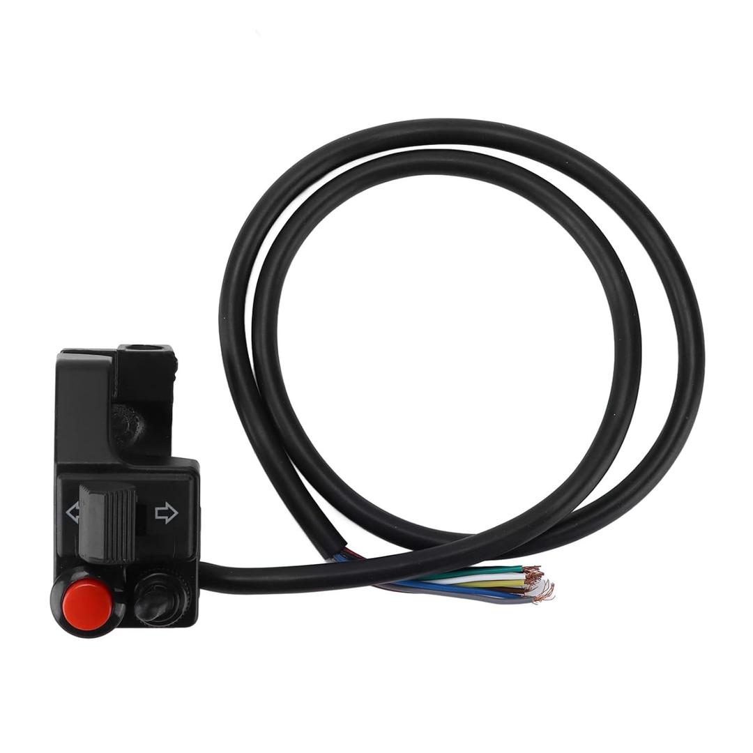 Yuecoom 7/8inch Motorcycle Blinker Switch, Motorcycle Blinker Switch, 22mm Left Aluminum Alloy Turn Signal Blinker Push Button with Horn Beam