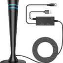 TV Antenna for Smart TV Antenna Indoor for Local Channels, Digital Antenna with Magnetic Base, Long Range Reception with Amplifier Signal Booster, 360 Strong Reception, Supports 4K 1080p HD