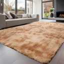 Sour Lemon Area Rugs 9x12 Living Room, Large Area Rug Shag Shaggy Carpet Soft Plush Furry Bedside Rug, Machine Washable Area Rugs for Bedroom Kids Girls Boys Home Decor Anti Slip (Light Camel)