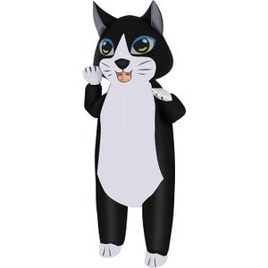 M MH ZONE Inflatable Cat Costume for Kids - Blow Up Kitten Halloween Party Suit for Boys Girls