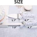 TIHOOD Set of 2 Rustic Wedding Cake Knife and Serving Set with Twine Heart Love Wood Tag Burlap Lace Wedding Cake Knife