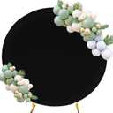 7.2FT Round Spandex Fitted Wedding Arch Cover for Circle Arch Stand, Thick Spandex Fabric Adjustable Round Arch Backdrop Cover for Wedding Birthday Party Baby Bridal Shower DecorBlack