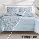 Lucky Brand Soft Floral Blue 3-Piece Quilt Set, King